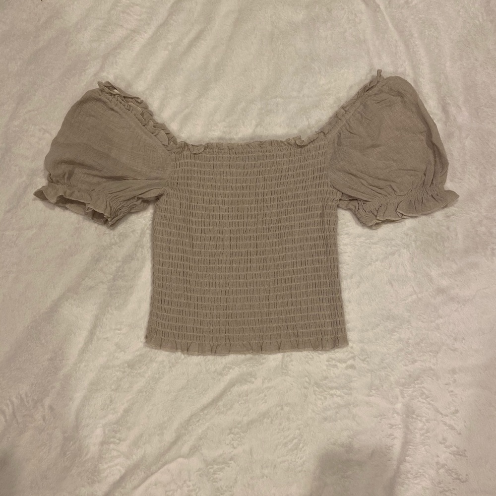 off the shoulder puffy sleeve blouse